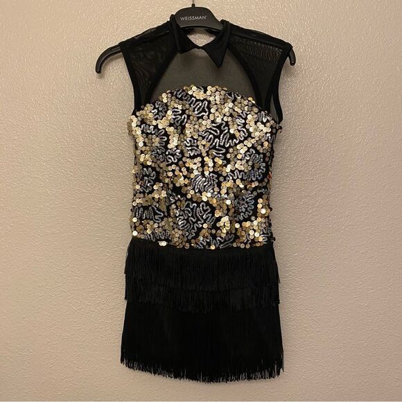Curtain Call Dance Costume jazz flapper fringe Let Me Entertain You J5458 CLA - Picture 2 of 10